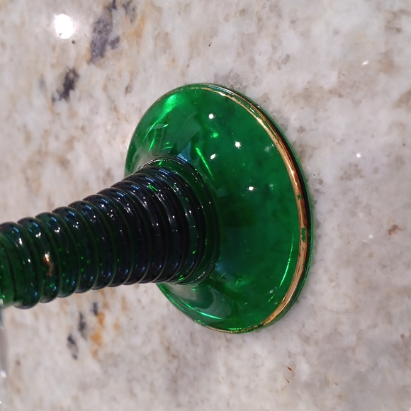 Adorable Vintage Romer Goblet Set of 2 Glasses. Ribbed Stem. France 🇫🇷 - Picture 2 of 4